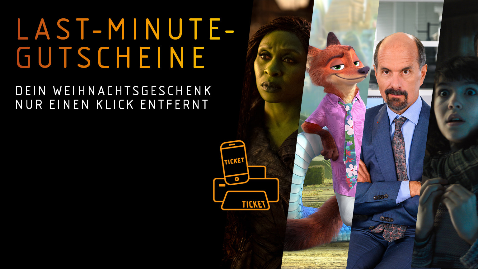 "Prominente Bannerwerbung mit dem Titel 'LAST-MINUTE-GUTSCHEINE'. Darunter steht der Satz: 'DEIN WEIHNACHTSGESCHENK – NUR EINEN KLICK ENTFERNT'. Das Design ist weihnachtlich und auffordernd gestaltet, vermutlich mit festlichen Farben und Elementen, die auf ein digitales Geschenkangebot in der Weihnachtszeit hinweisen.